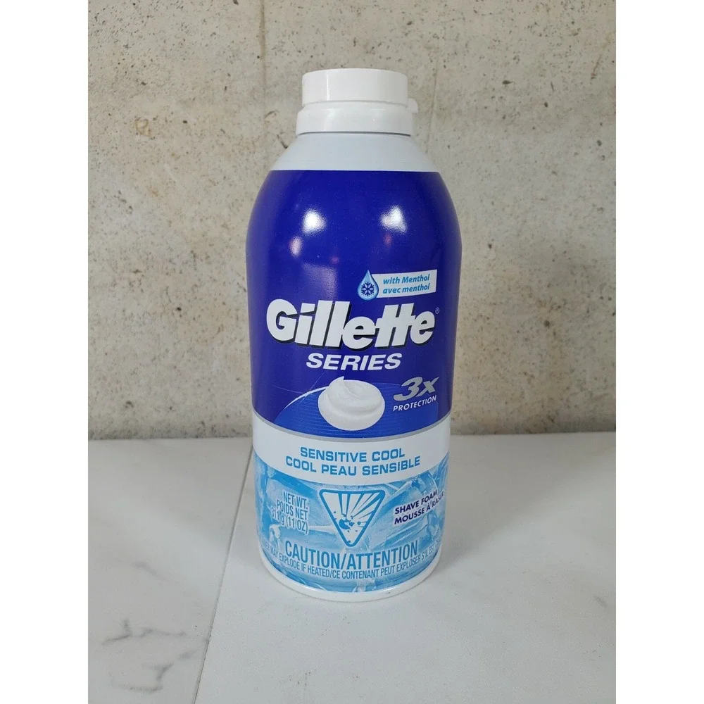Gillette Series 3X Protection Sensitive Cool Men's Shave Foam w/Menthol‎ 11oz